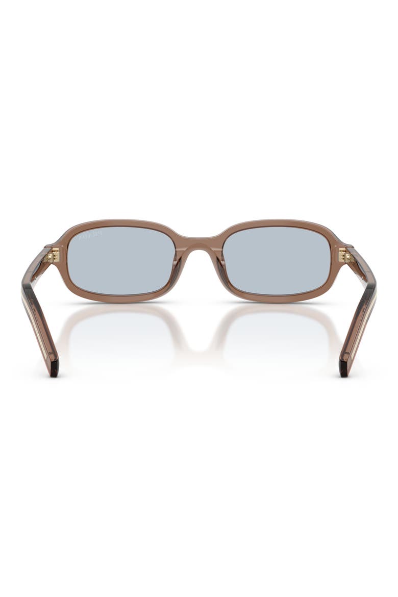 50mm Small Oval Sunglasses, Alternate, color, TRANSPARENT CLAY / BLUE/ GREY