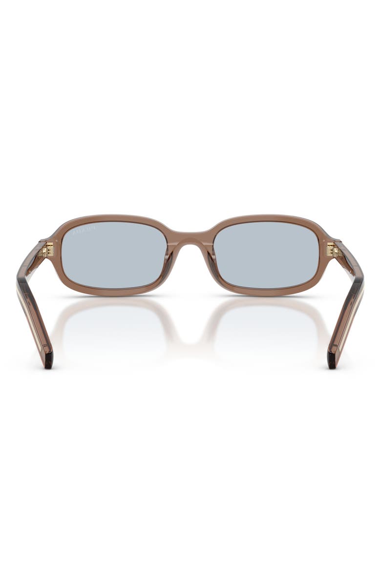 Prada 50mm Small Oval Sunglasses, Alternate, color, Transparent Clay / Blue/ Grey