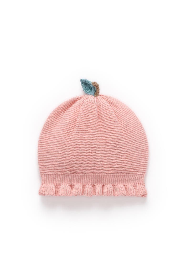 Flower Knitted Hat, Main, color, Blush Melange