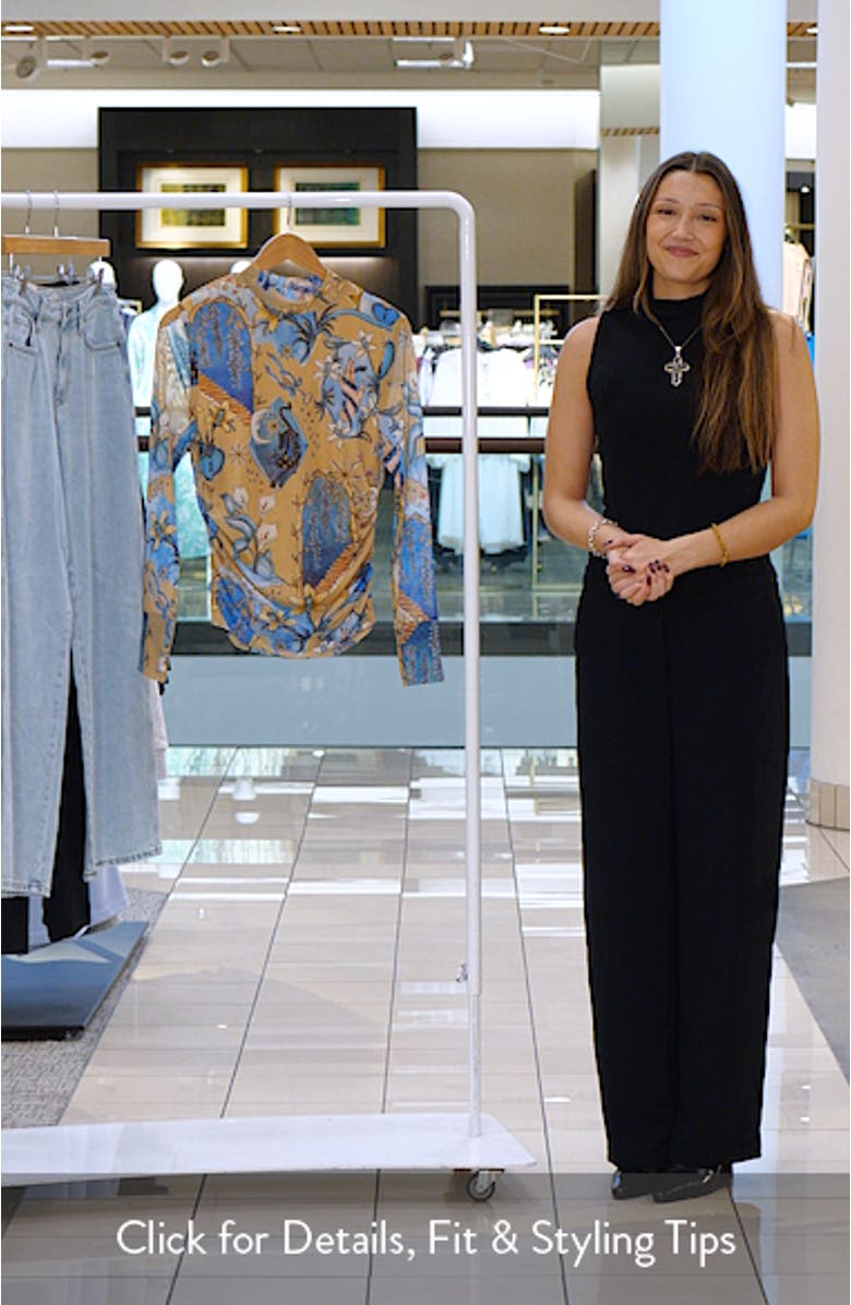 Mystical Sand Mixed Print Tulle Top, sales video thumbnail