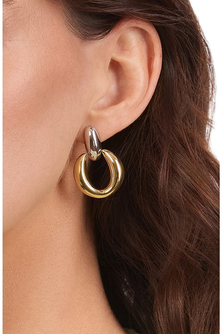 Dolce Sole Two-Tone Door Knocker Earrings, Alternate, color, SILVER