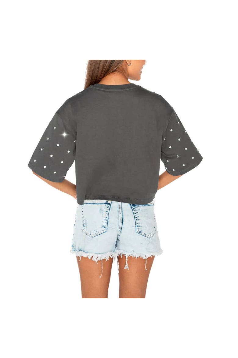 Women's Gameday Couture Gray Iowa Hawkeyes Go Time Rhinestone Crop T-Shirt, Alternate, color, Gray