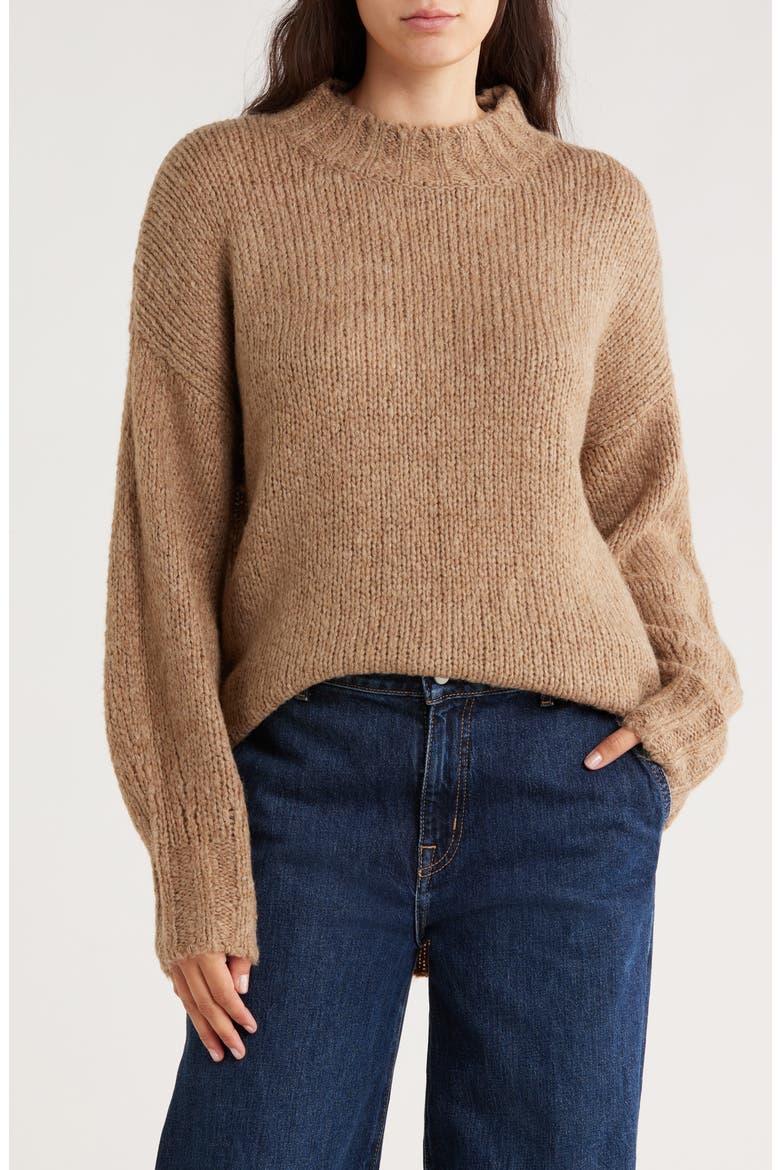 x Cella Jane Wool Blend Tunic Sweater, Main, color, TOAST