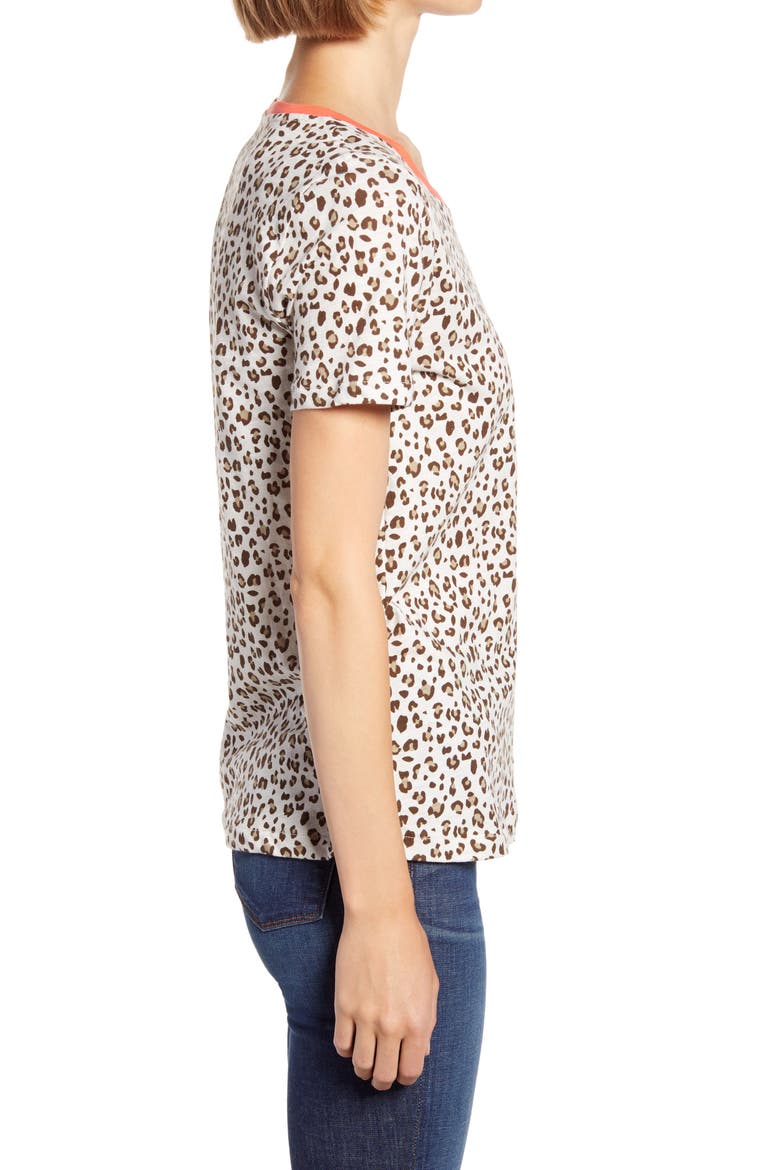 Leopard Print Ringer T-Shirt (Nordstrom Exclusive), Alternate, color, MOD B NATURAL LEO B