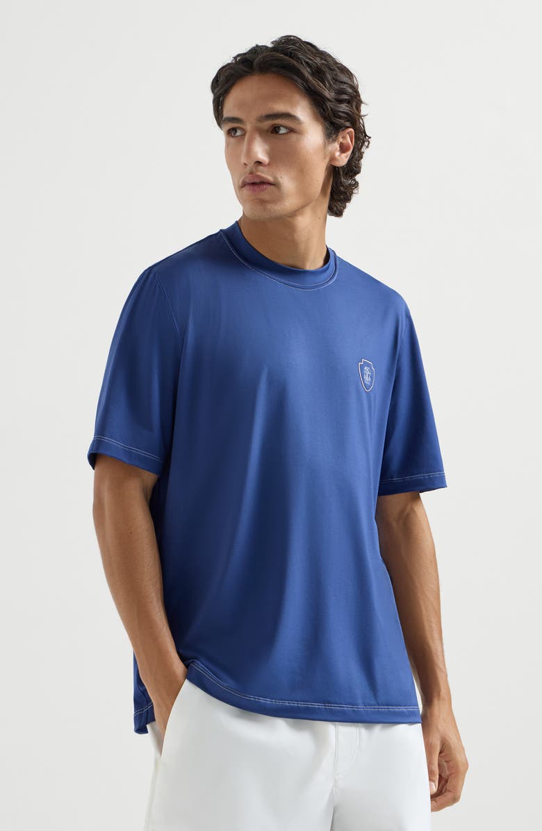 Brunello Cucinelli Crew-neck T-shirt, Alternate, color, Avio Blue
