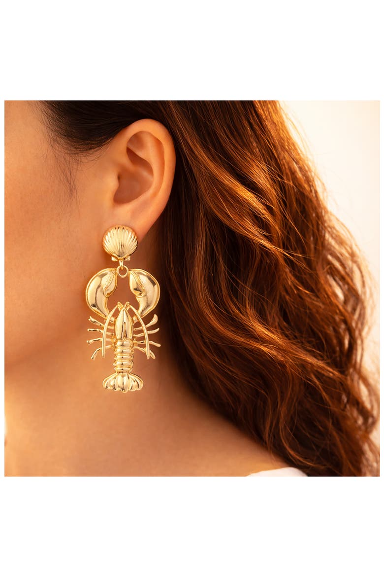Langostina Statement Earrings, Alternate, color, GOLD