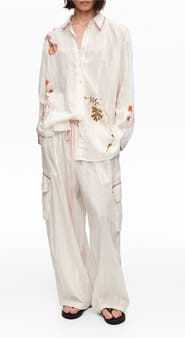 Bimba y Lola Barrel-Leg Cotton Trousers With Decorative Stitching