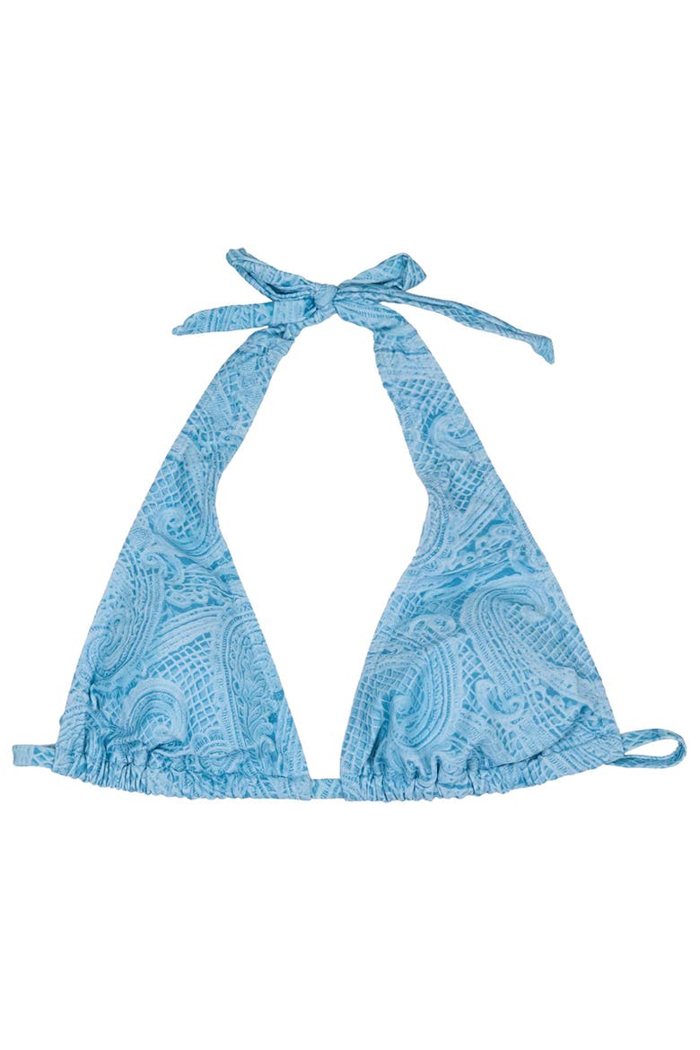Crochet Paisley Womens Bikini Top, Alternate, color, Crochet Paisley Teal