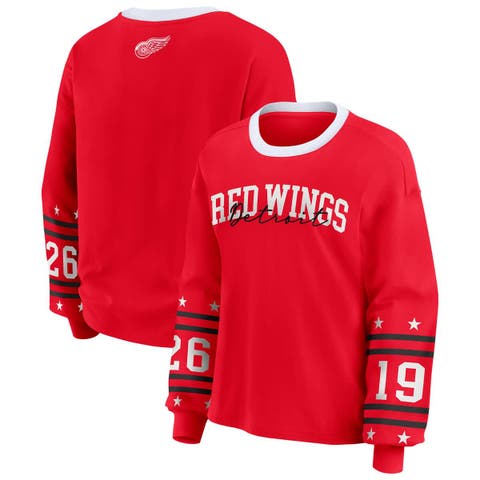 Women
s WEAR by Erin Andrews Red Detroit Red Wings Long-Sleeve Sport T-Shirt