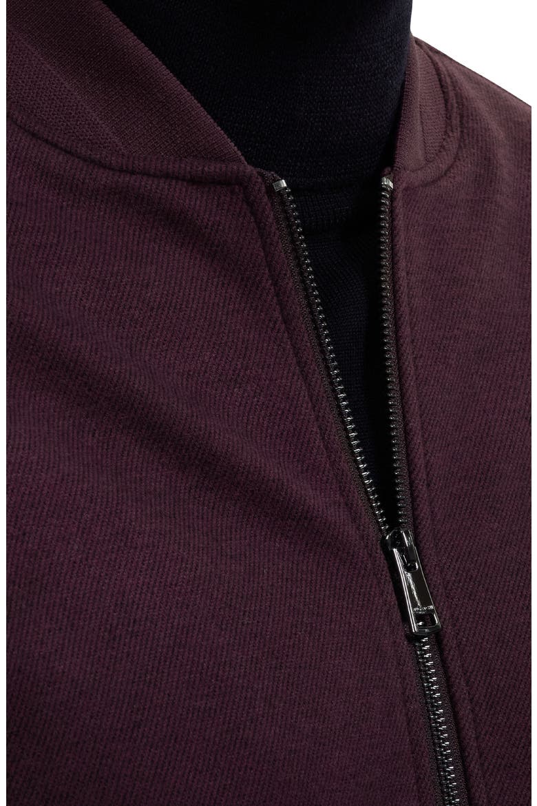 Full Zip Knit Bomber Jacket, Alternate, color, BURGUNDY
