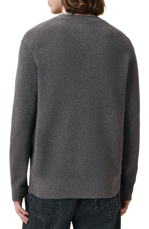 Allsaints Mens Moon Grey Aspen Logo-embroidered Cotton And Wool-blend Jumper Xl In Monument Grey