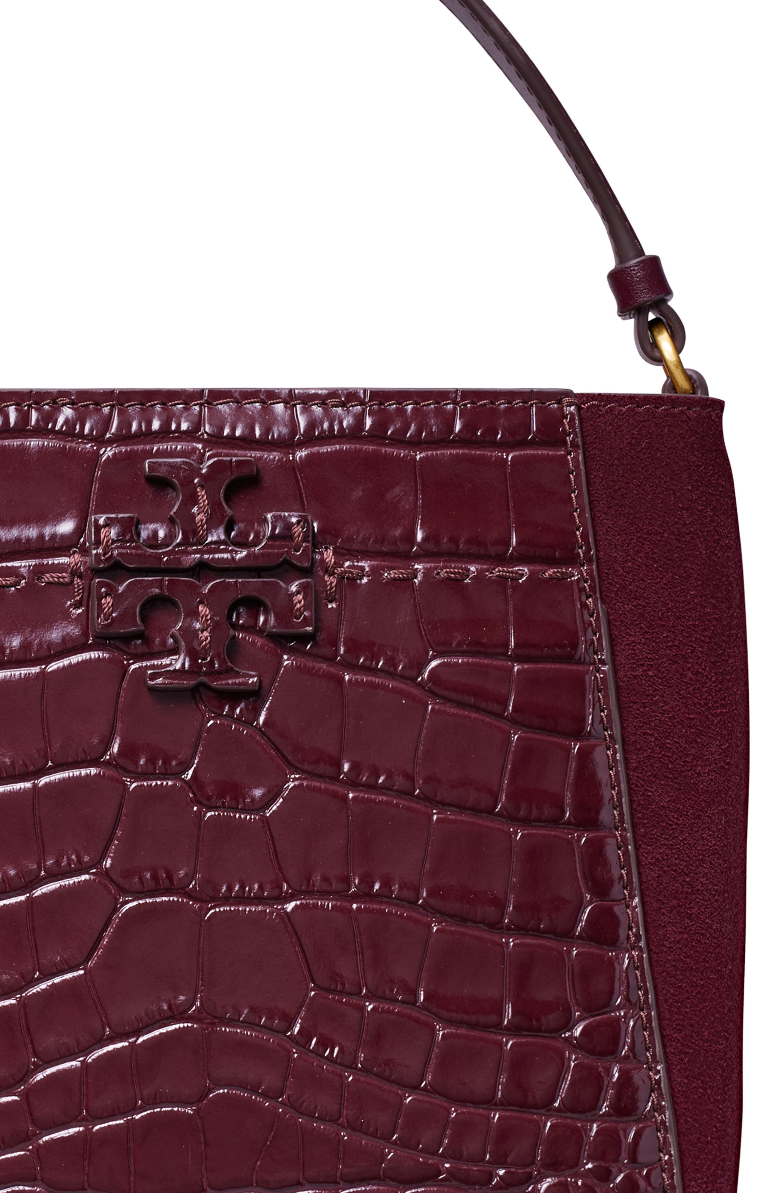 McGraw Embossed Small Bucket Bag, Alternate, color, BEETLE BERRY