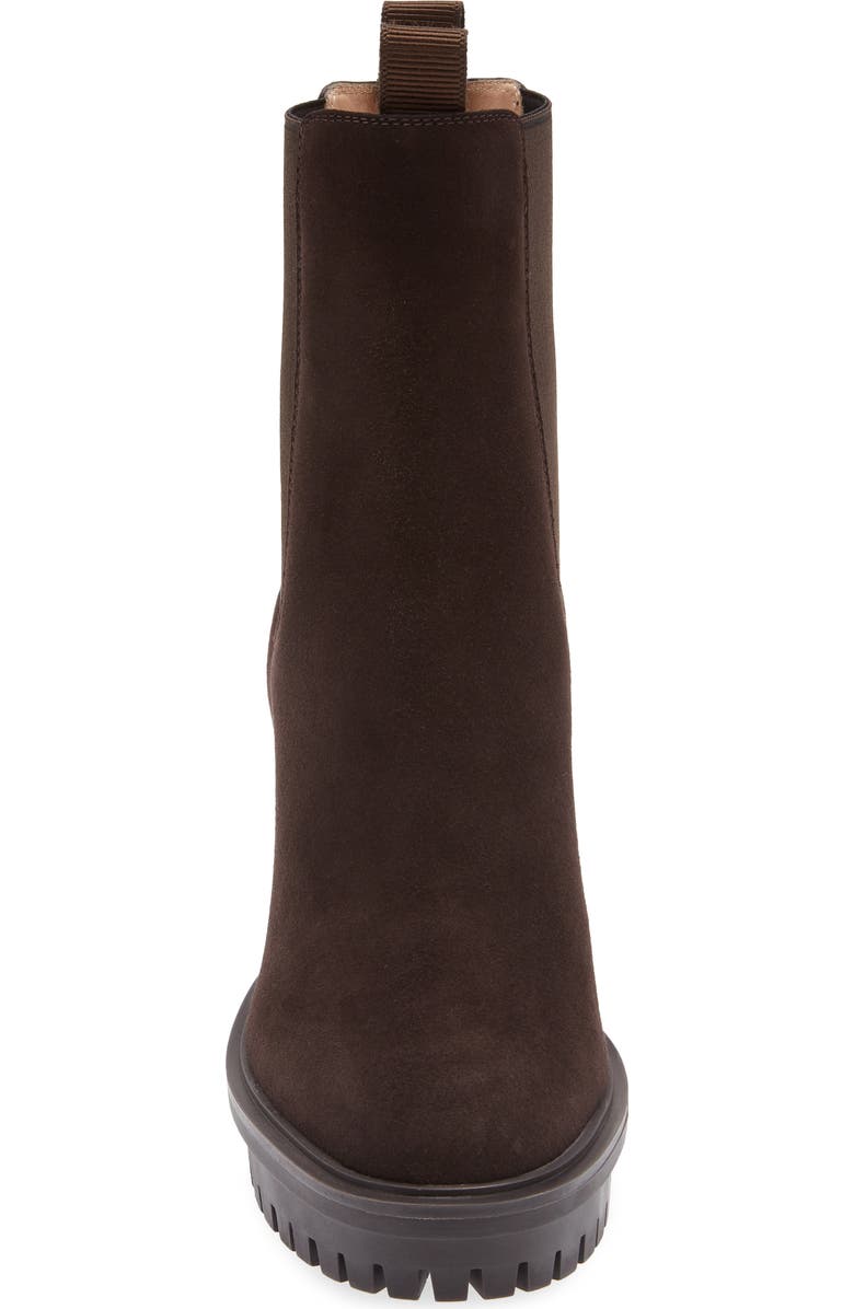 Gianvito Rossi Lug Sole Chelsea Boot, Alternate, color, Moka