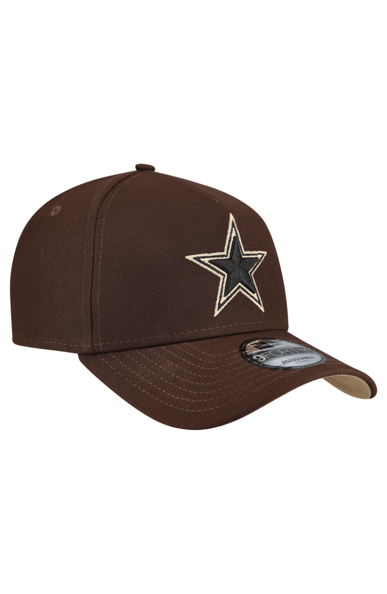 New Era Men's New Era  Dark Brown Dallas Cowboys Burnt Wood A-Frame 9FORTY Adjustable Hat, Alternate, color, Dark Brown