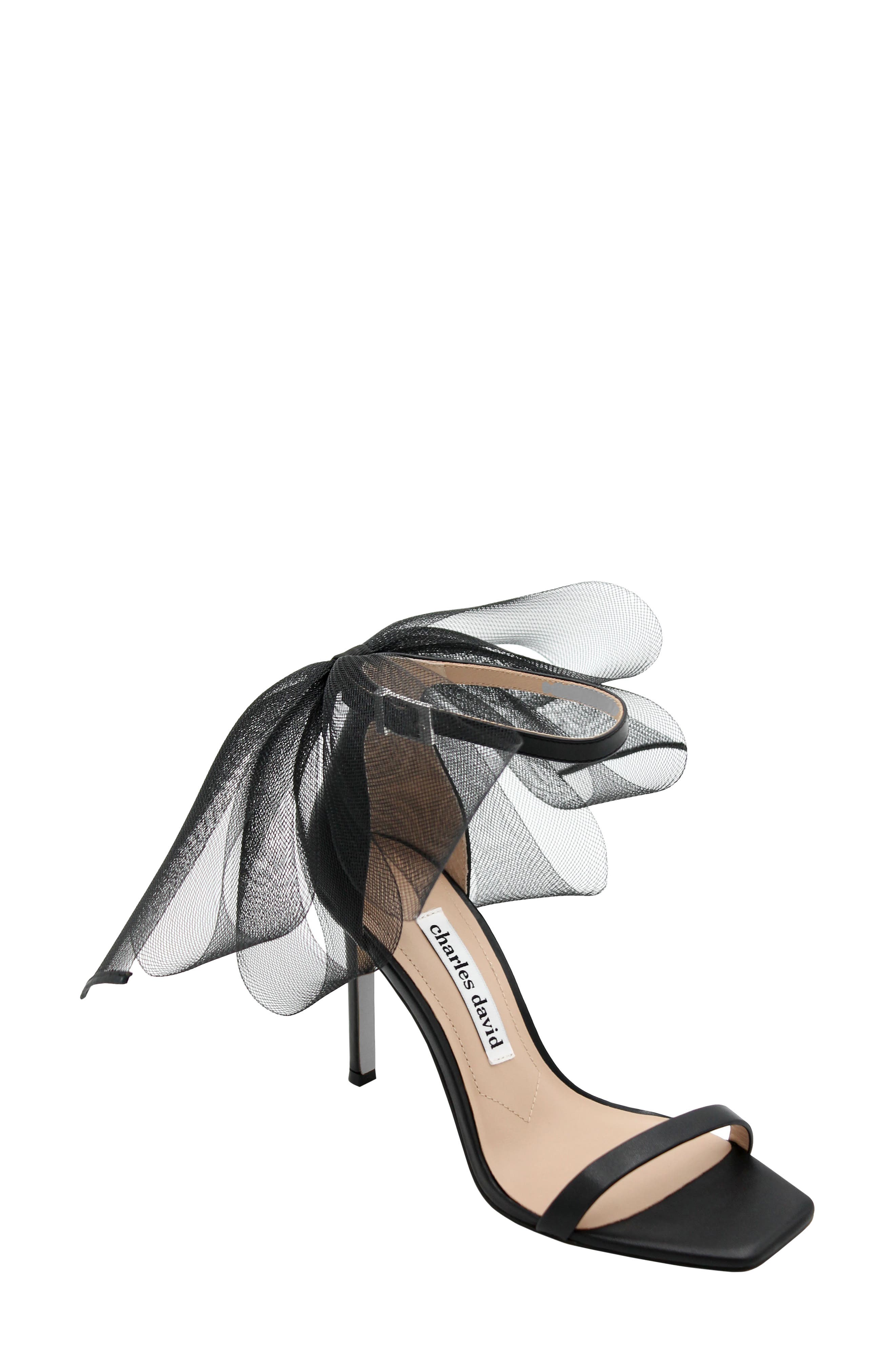 Charles David Emotional Tulle Bow Sandal, Main, color, 