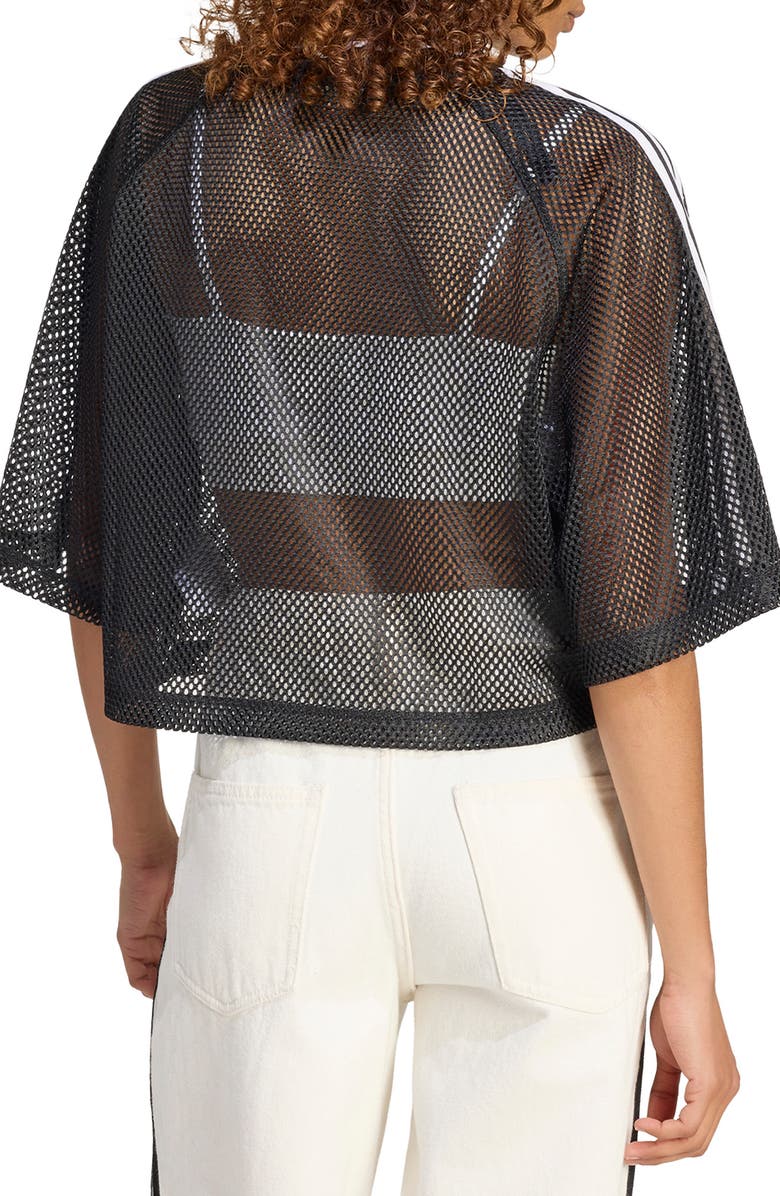 adidas Originals Mesh Crop Jersey Top, Alternate, color, Black