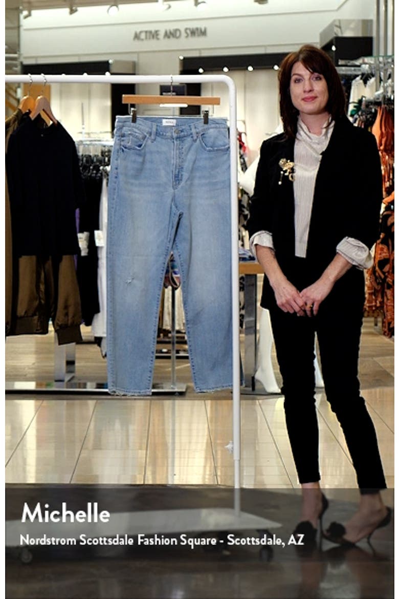 Charlie High Waist Frayed Ankle Straight Leg Jeans video