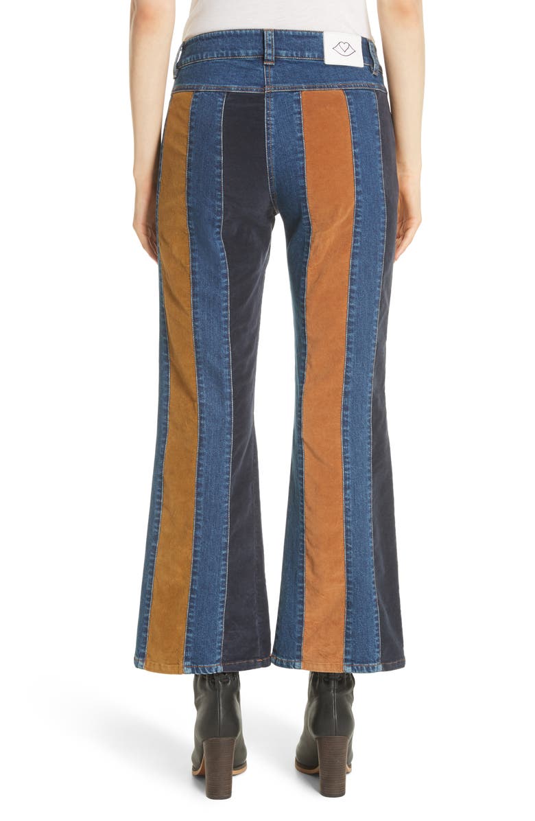 See by Chloé Paneled Crop Flare Jeans, Alternate, color, 