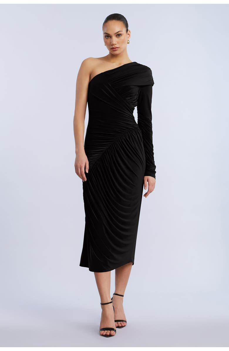 BCBGMAXAZRIA Jersey Midi Dress, Alternate, color, Black