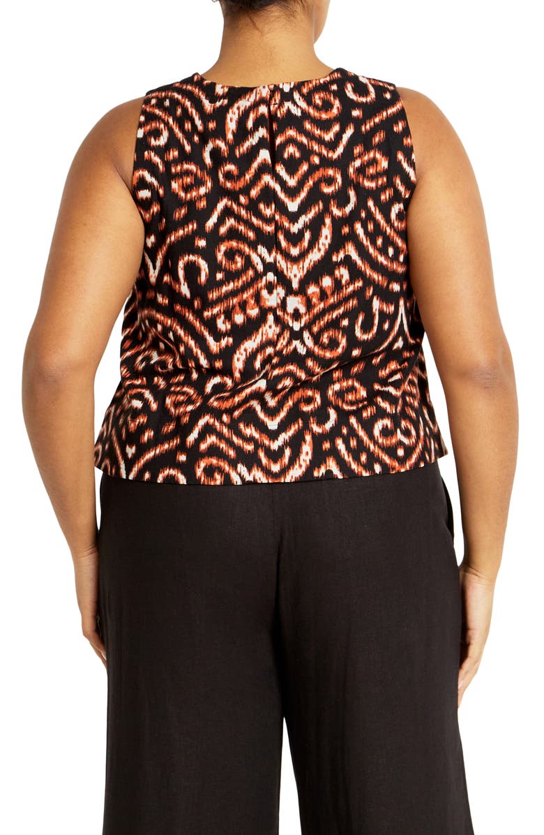 City Chic Amara Print Sleeveless Shell, Alternate, color, 