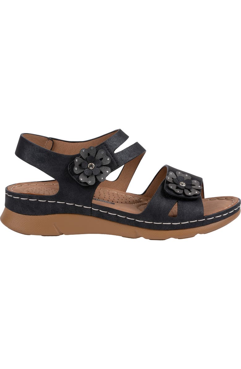 GOOD CHOICE NEW YORK Cadance Flower Sandal, Alternate, color, Black