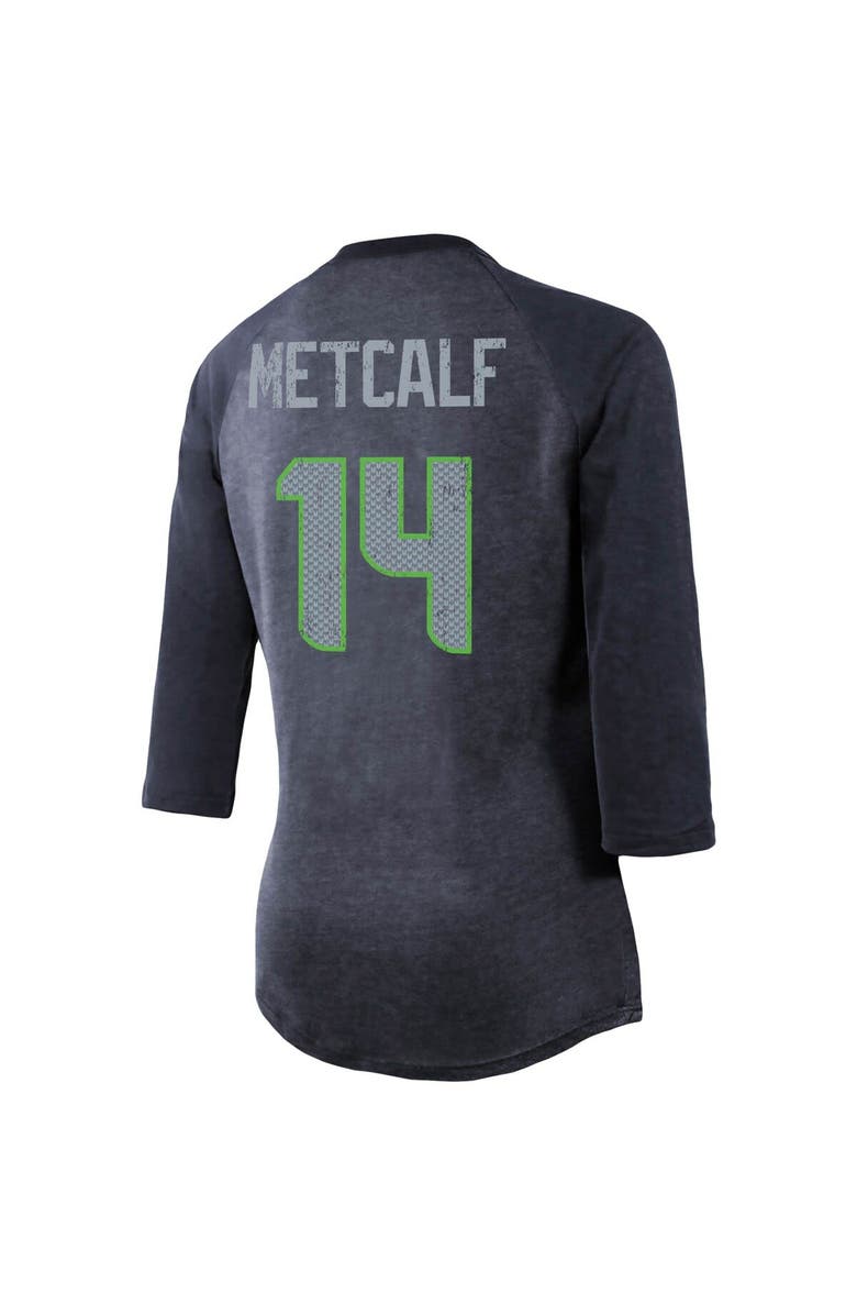 Majestic Threads Women's Fanatics Branded DK Metcalf College Navy Seattle Seahawks Team Player Name & Number Tri-Blend Raglan 3/4-Sleeve T-Shirt, Alternate, color, Navy