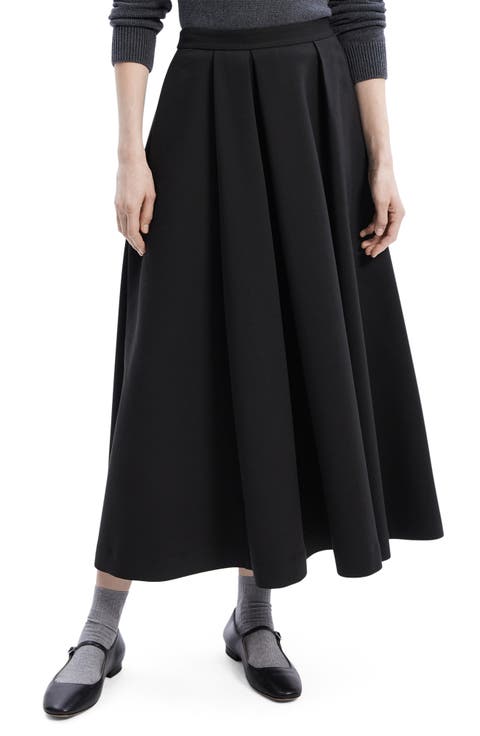 スカート THEORY Woman Skirt Silver O1102303 B6M Theory Women's Sunburst Midi Skirt, Dark Brown Multi at