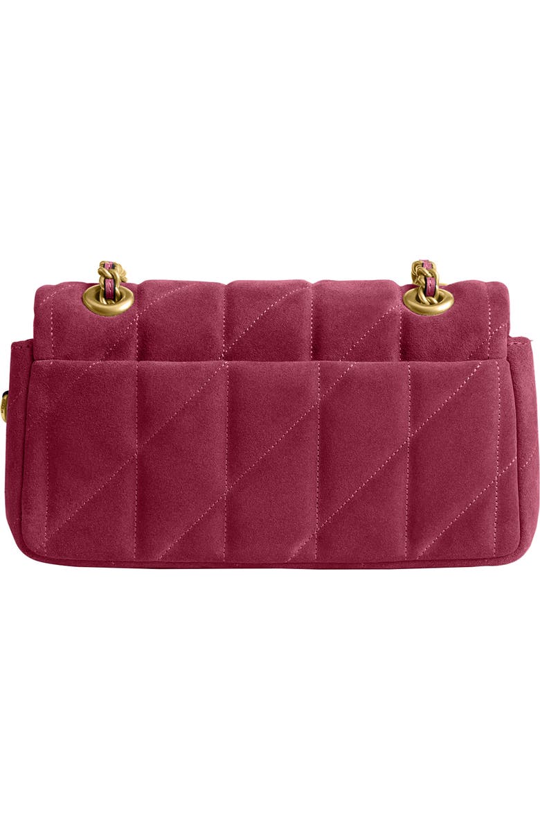 COACH Tabby 20 Quilted Suede Convertible Shoulder Bag, Alternate, color, B4/ Dark Fuchsia