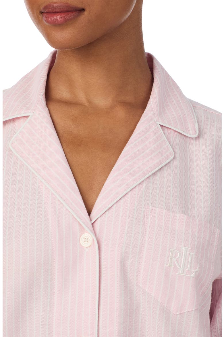 Print Cotton Blend Pajamas, Alternate, color, PINK STRIPE