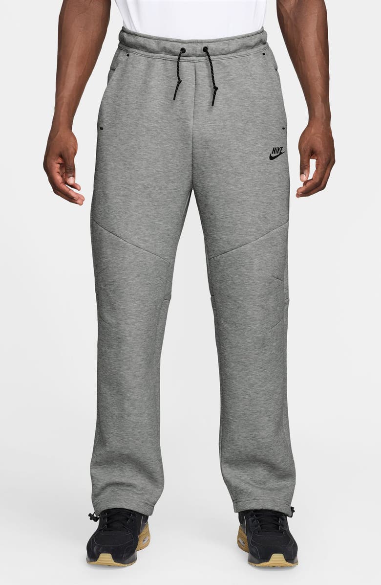Nike Tech Fleece Open Hem Sweatpants, Main, color, Dk Grey Heather/ Black