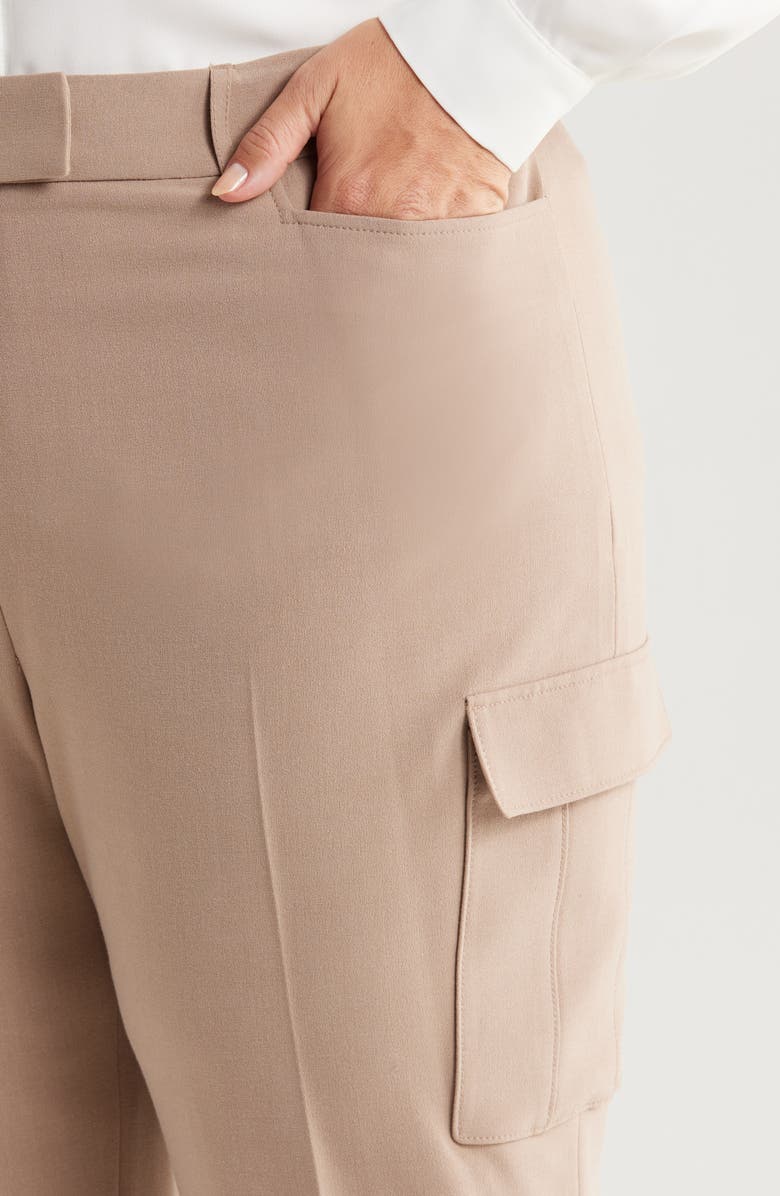 Tahari ASL Tailored Cargo Pants, Alternate, color, Latte