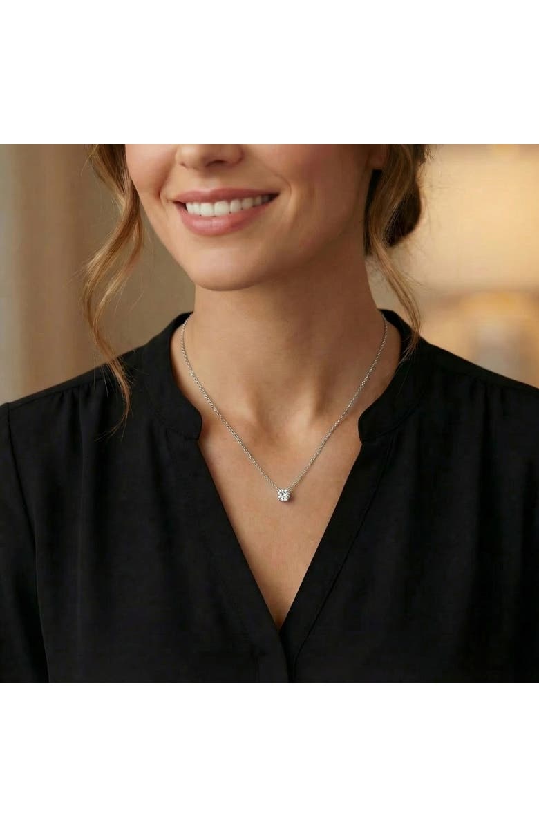 Bliss Diamond 1Ct Floating Solitaire Diamond Pendant 14k Gold Women
s 18" Necklace Lab Grown, Alternate, color, Yellow Gold