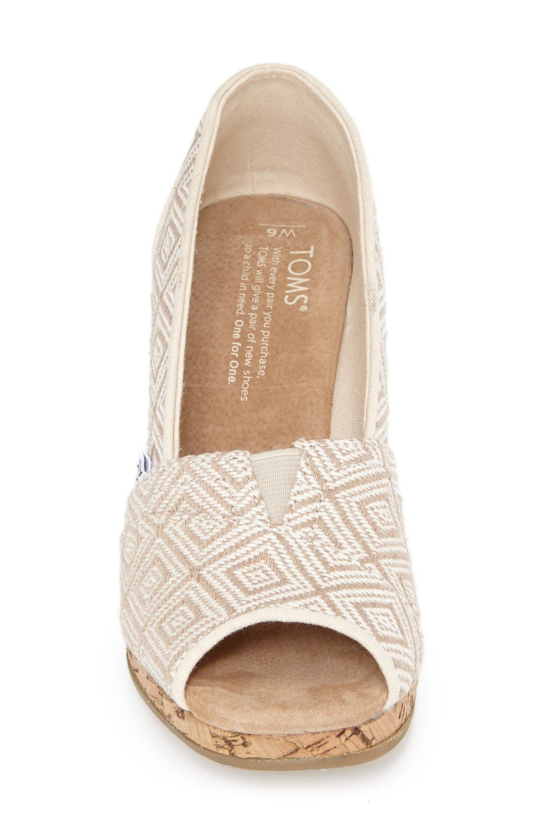 TOMS 'Classic' Woven Wedge Sandal, Alternate, color, 