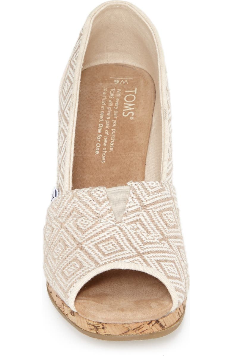 TOMS 'Classic' Woven Wedge Sandal, Alternate, color,