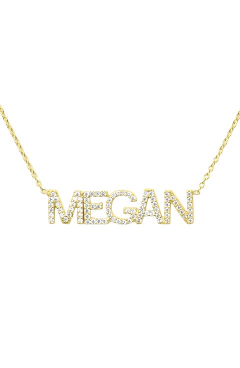 Crystal Nameplate Necklace