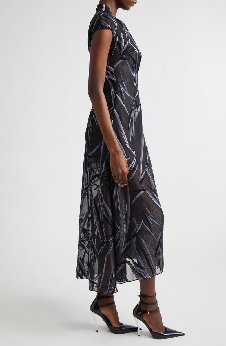 KIM SHUI Chiffon Plunge Neck Dress, Alternate, color, Smoke