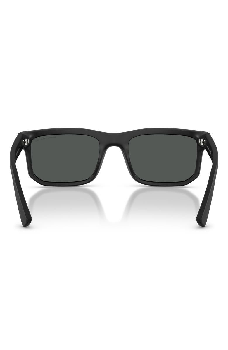 AX Armani Exchange 56mm Square Sunglasses, Alternate, color, Matte Black / Dark Grey