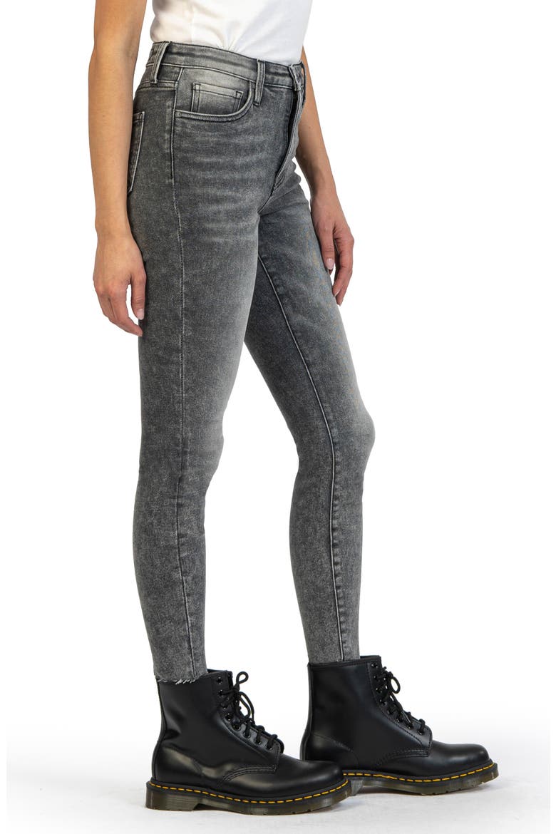 Connie Fab Ab High Waist Raw Hem Ankle Skinny Jeans, Alternate, color, UNQUESTIONABLE