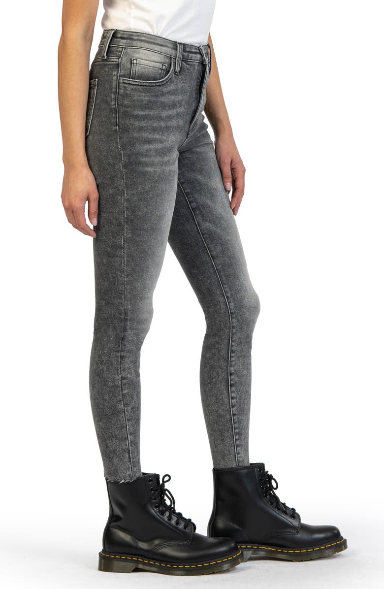 KUT from the Kloth Connie Fab Ab High Waist Raw Hem Ankle Skinny Jeans, Alternate, color, 