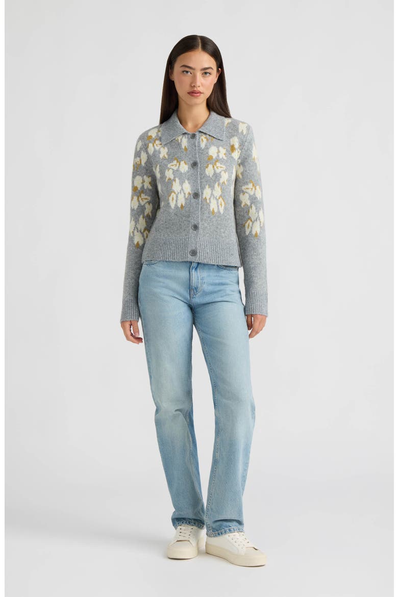 Collared Cardigan, Alternate, color, LIGHT GREY MIX