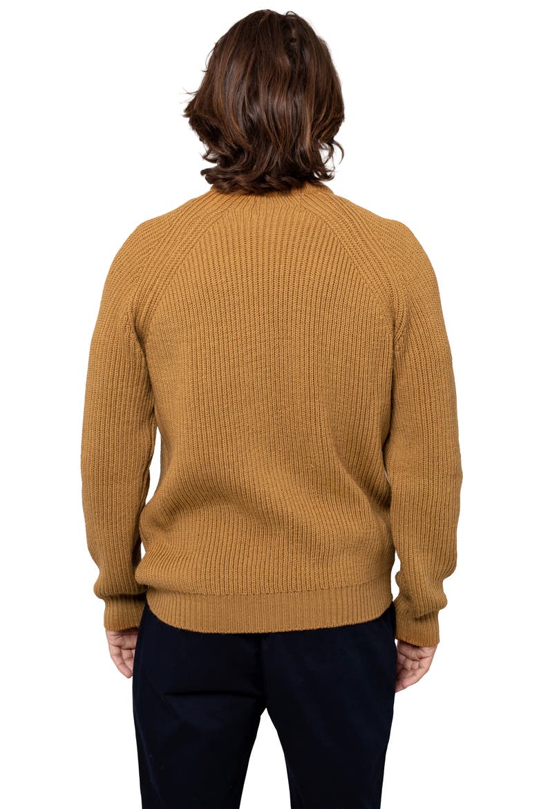 British Ribbed Fishermans Sweater, Alternate, color, AUTUMN BROWN