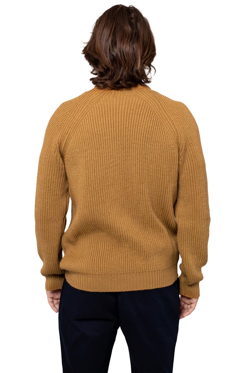 Celtic & Co. British Ribbed Fishermans Sweater, Alternate, color, Autumn Brown