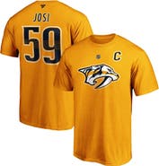 FANATICS Men's Fanatics Branded Roman Josi Gold Nashville Predators Authentic Stack Player Name & Number T-Shirt