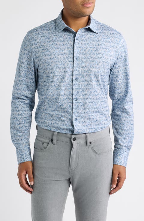 James OoohCotton® Abstract Print Button-Up Shirt