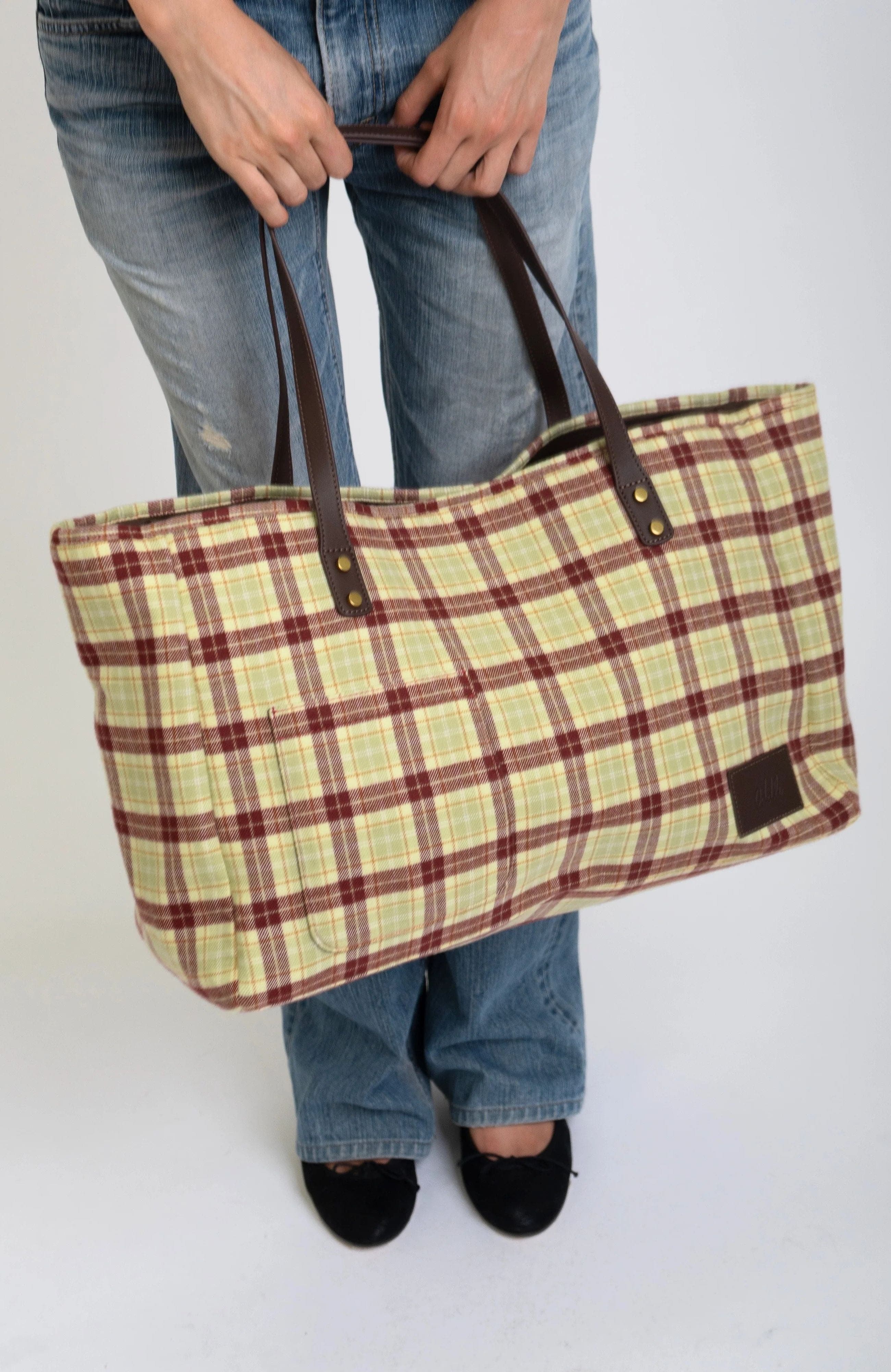 Large Plaid Bag, Alternate, color, Willa
