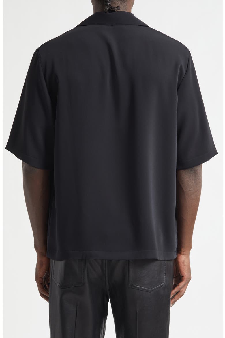 Logo Embroidered Camp Shirt, Alternate, color, BLACK