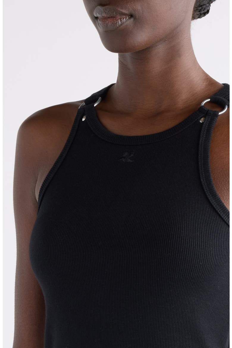 Buckle '90s Stretch Cotton Rib Tank, Alternate, color, BLACK