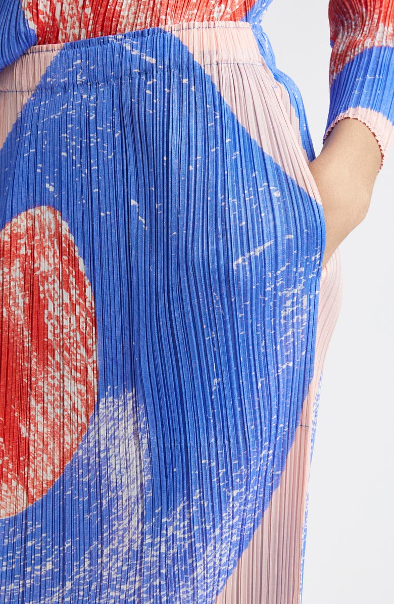 Pleats Please Issey Miyake Backlight Pleated Midi Skirt, Alternate, color, Red