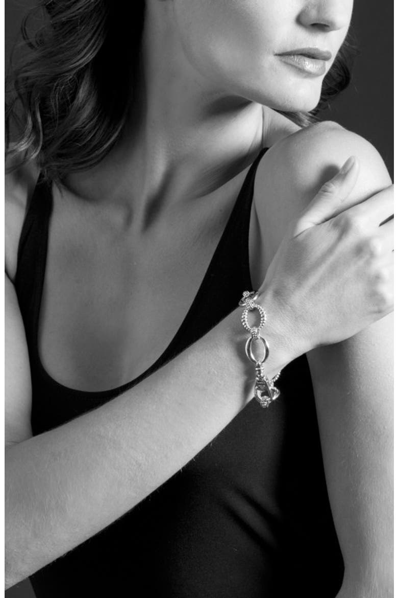 'Link' Sterling Silver Oval Link Bracelet, Alternate, color, STERLING SILVER