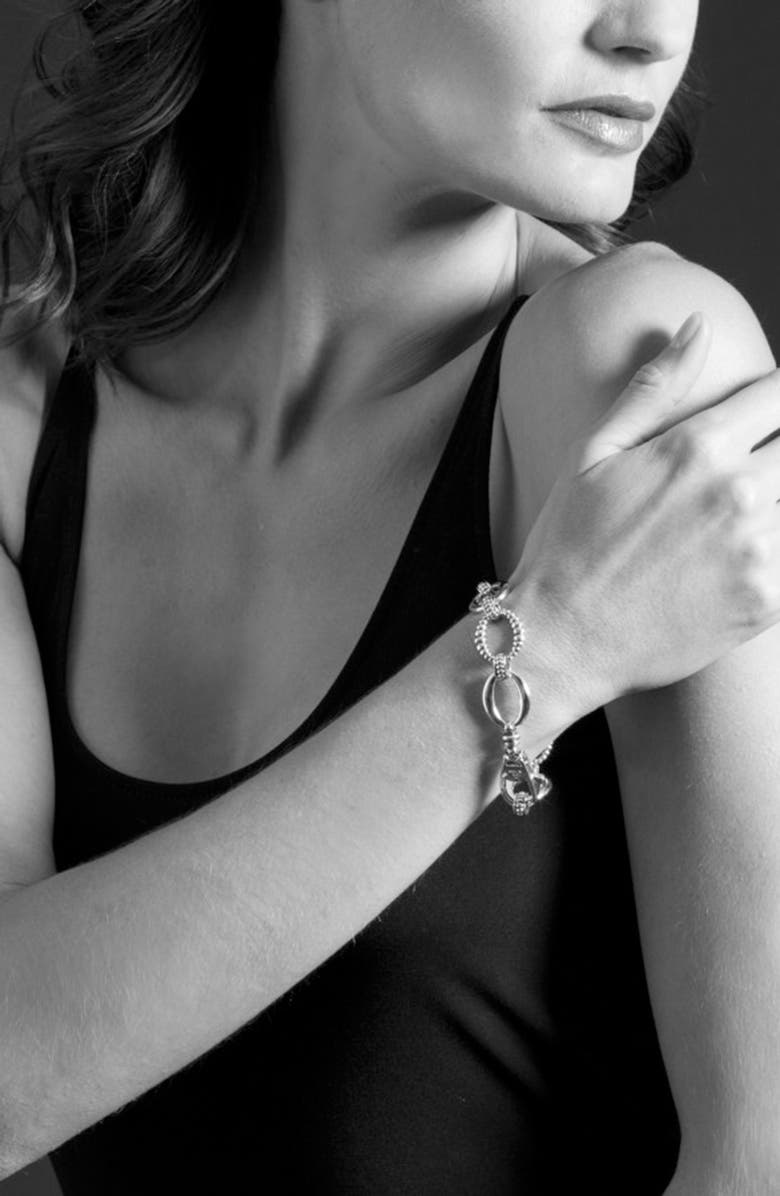 LAGOS 'Link' Sterling Silver Oval Link Bracelet, Alternate, color, 